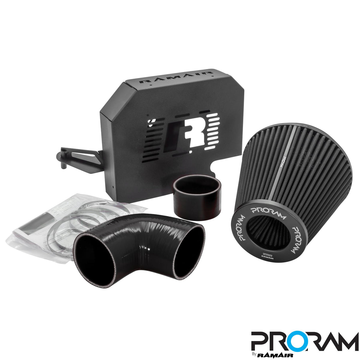 Performance Pleated Induction Kit for MK2 Focus ST with ECU Holder - Black Hoses