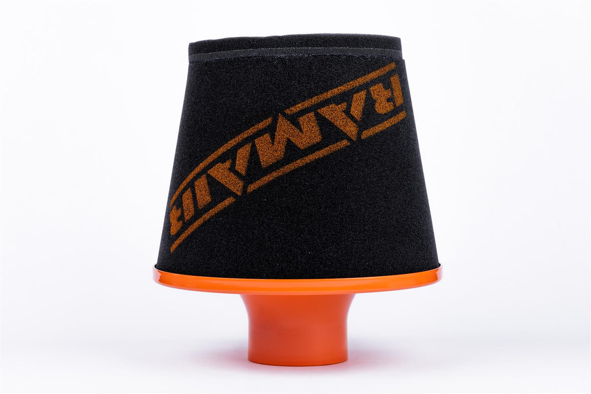 Ramair Large Foam Filter Aluminium Base 100mm (3.9inch) OD Orange