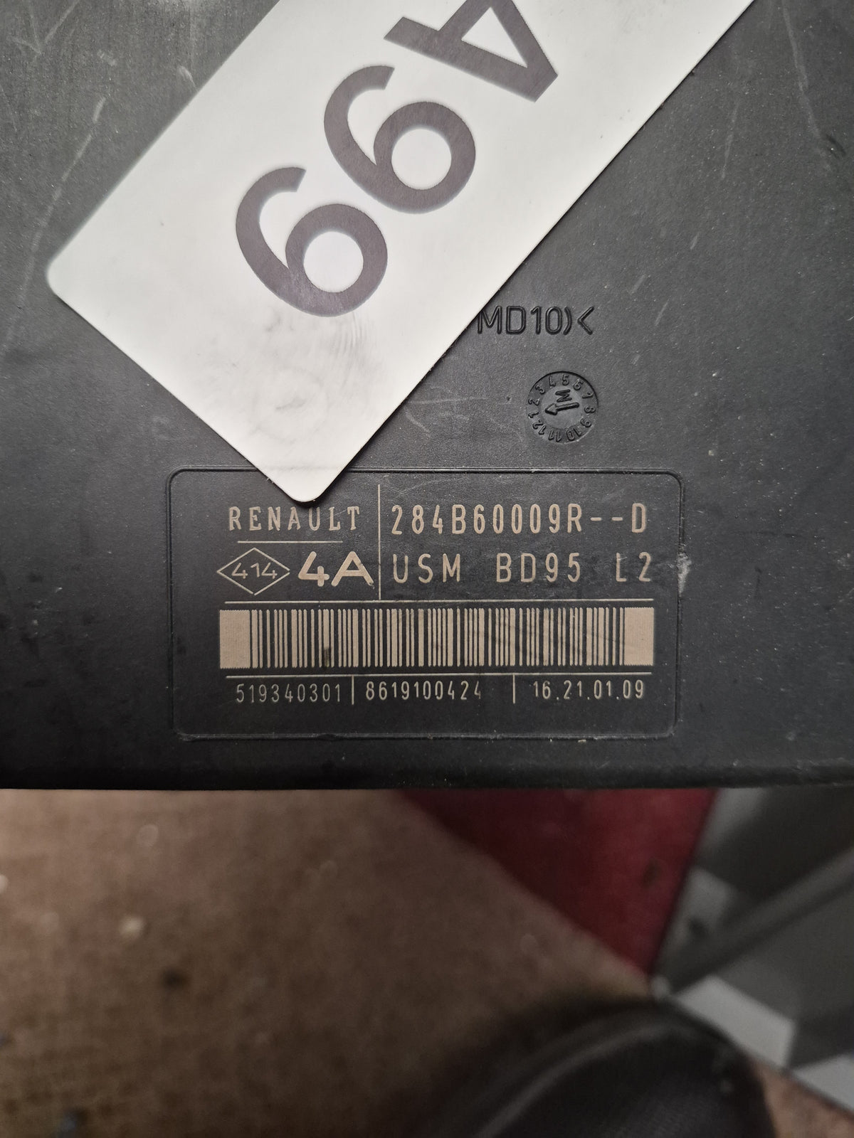 Renault BCM BSI Module 284B60009R--D USM BD95 L2
