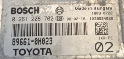 TOYOTA AYGO 2008 1.0 VVT-I PLUS MK1 3DR ENGINE CONTROL UNIT ECU 89661-0H023