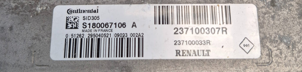 Renault Engine ECU Continental SID305 – 237100307R | Genuine OEM Used ECU