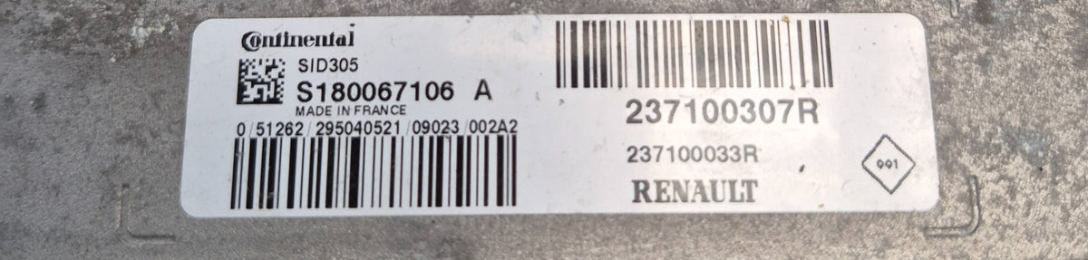 Renault Engine ECU Continental SID305 – 237100307R | Genuine OEM Used ECU