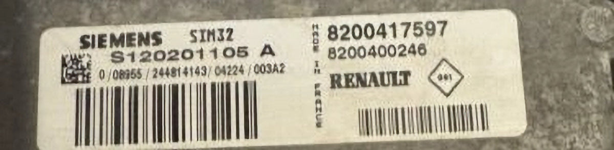 2004 Renault Clio 1.2 16V engine ECU 8200417597 S120201105A