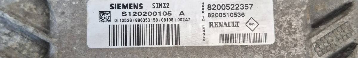 RENAULT CLIO 1.2 3DR 2007 MK3 ENGINE CONTROL ECU 8200522357
